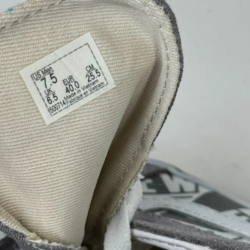 Vans Ward Low OTW Repeat Men's 7.5 Frost Grey/White Suede Canvas Skate Sneaker